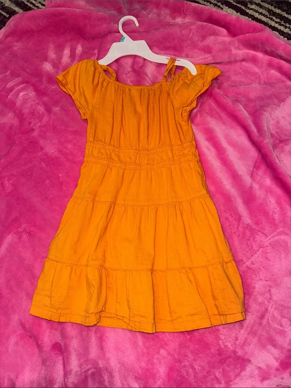 Old Navy Mustard Tiered Cotton Dress